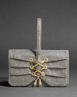 Lace-Up Wristlet- Disco Gold