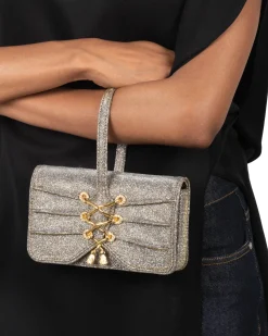 Lace-Up Wristlet- Disco Gold