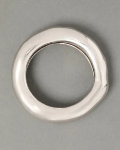 Large Molten Bangle Bracelet - Silver