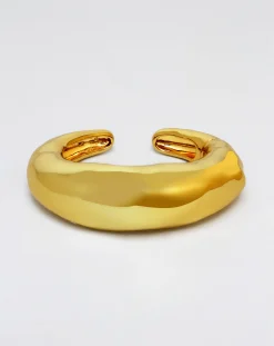 Large Molten Hinged Cuff- Gold
