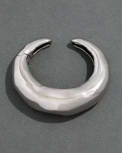 Large Molten Hinged Cuff - Silver