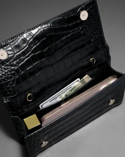 Lioness Top Handle Clutch- Black