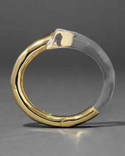 Liquid Lucite Bypass Hinge Bracelet- Clear