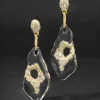 Liquid Lucite Crystal Pavé Geode Drop Earring