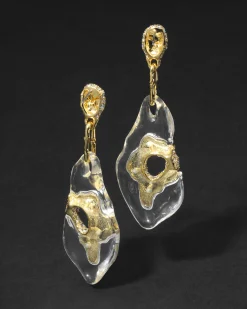 Liquid Lucite Crystal Pavé Geode Drop Earring
