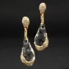 Liquid Lucite Crystal Pavé Pebble Drop Earring