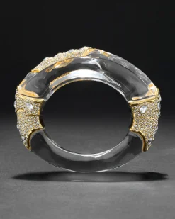 Liquid Lucite Crystal Pavé Wide Hinge Bracelet