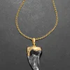 Liquid Lucite Horn Pendant Necklace