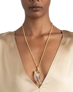 Liquid Lucite Horn Pendant Necklace