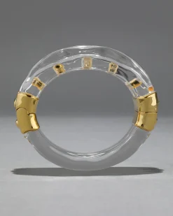 Liquid Lucite Studded Hinge Cuff Bracelet