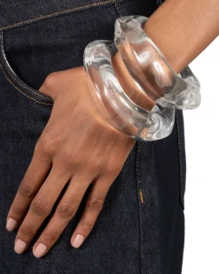 Liquid Lucite Wavy Bangle Bracelet