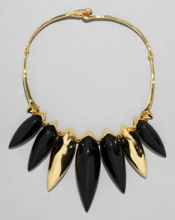 Lucite Armor Necklace- Onyx