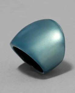 Lucite Block Ring- Metallic Sky