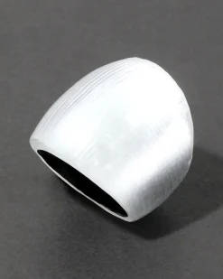 Lucite Block Ring- Silver