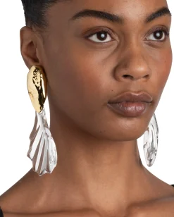 Lucite Brutalist Ripple Clip Earring