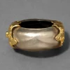 Lucite Brutalist Wide Hinge Bracelet- Warm Grey