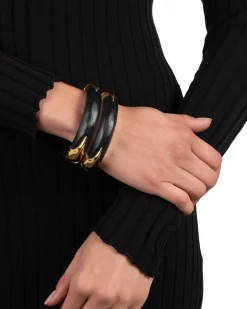 Lucite Claw Hinge Bracelet- Black