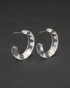 Lucite Crystal Hoop Earring- Clear