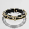 Lucite Crystal Pave Hinge Bracelet- Black