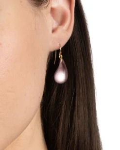 Lucite Dewdrop Earring- Dusty Rose