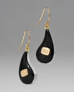 Lucite Dewdrop Earring- Metallic Sky