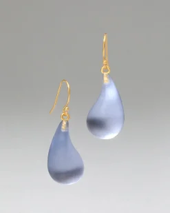 Lucite Dewdrop Earring- Steel Blue