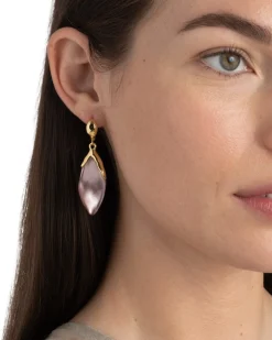 Lucite Petal Leverback Earring- Dusty Rose