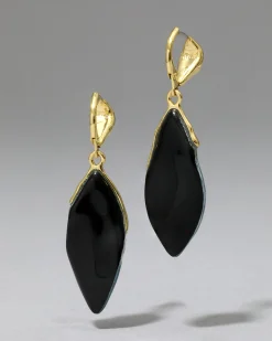 Lucite Petal Leverback Earring- Metallic Sky