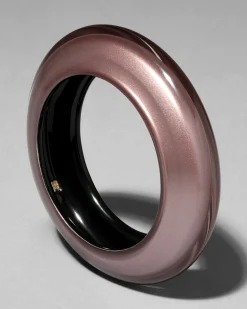 Lucite Saucer Bangle Bracelet- Dusty Rose