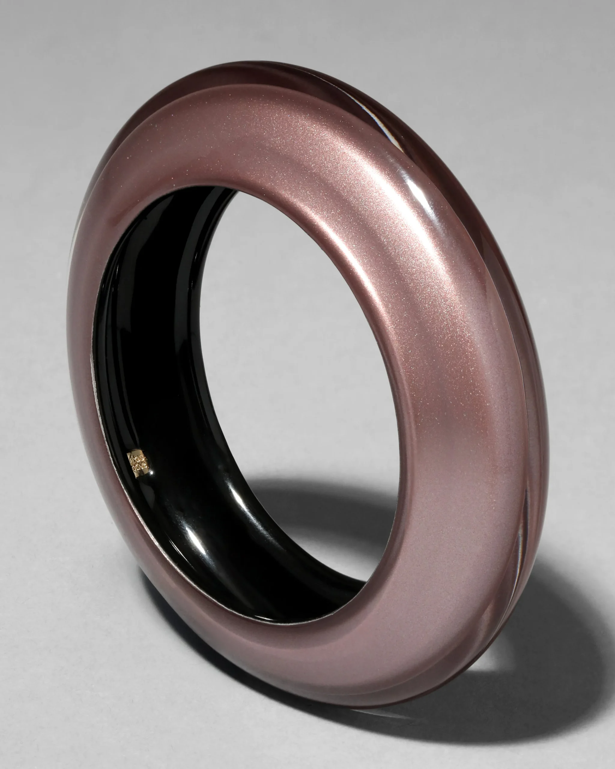 Lucite Saucer Bangle Bracelet- Dusty Rose