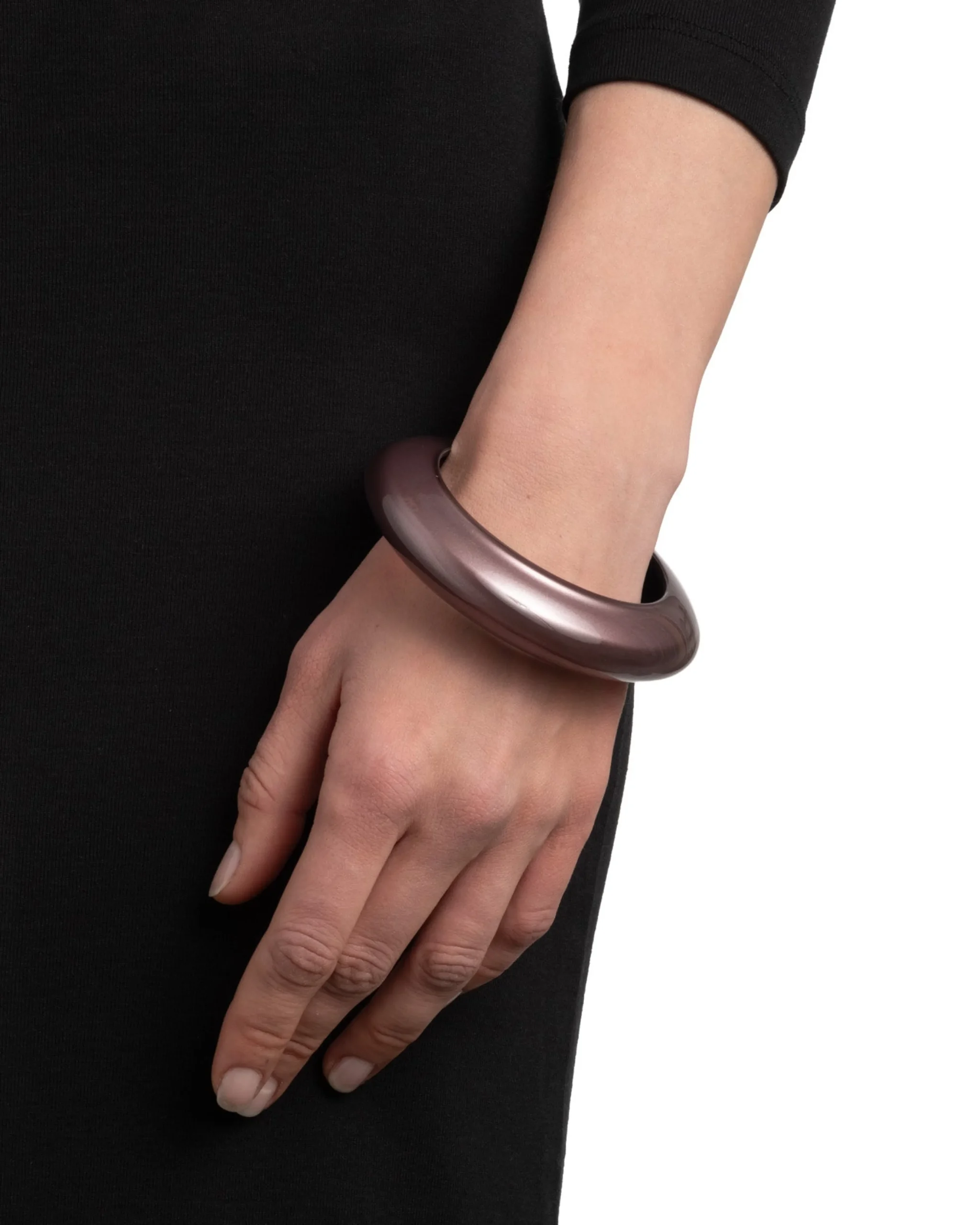 Lucite Saucer Bangle Bracelet- Dusty Rose