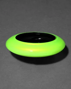 Lucite Saucer Bangle Bracelet- Fluorescent Yellow