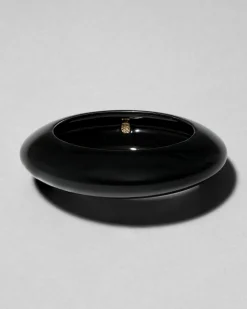 Lucite Saucer Bangle Bracelet- Onyx