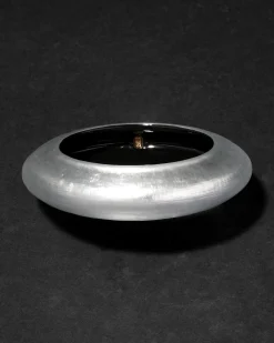 Lucite Saucer Bangle Bracelet- Silver