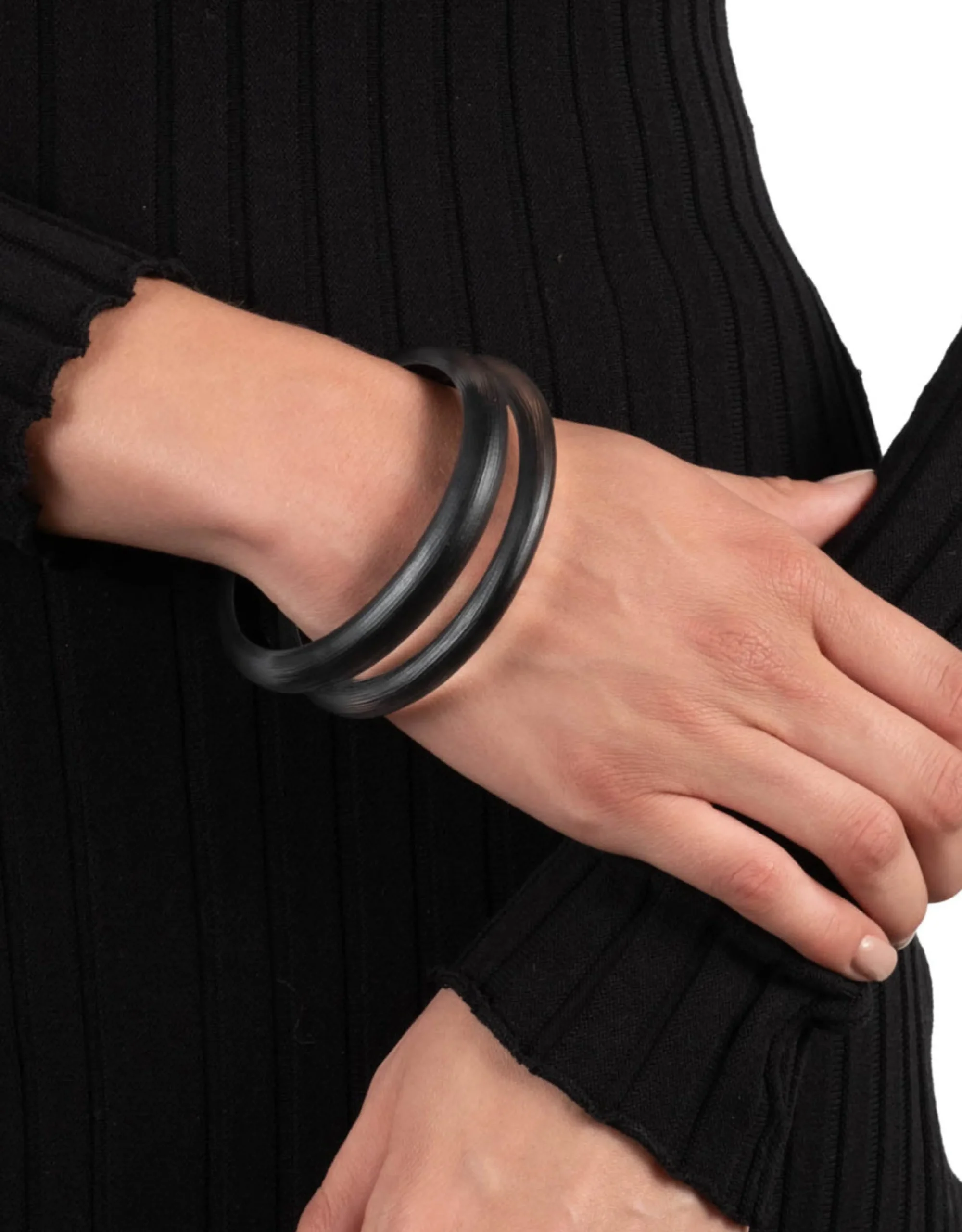 Lucite Skinny Bangle Bracelet- Black