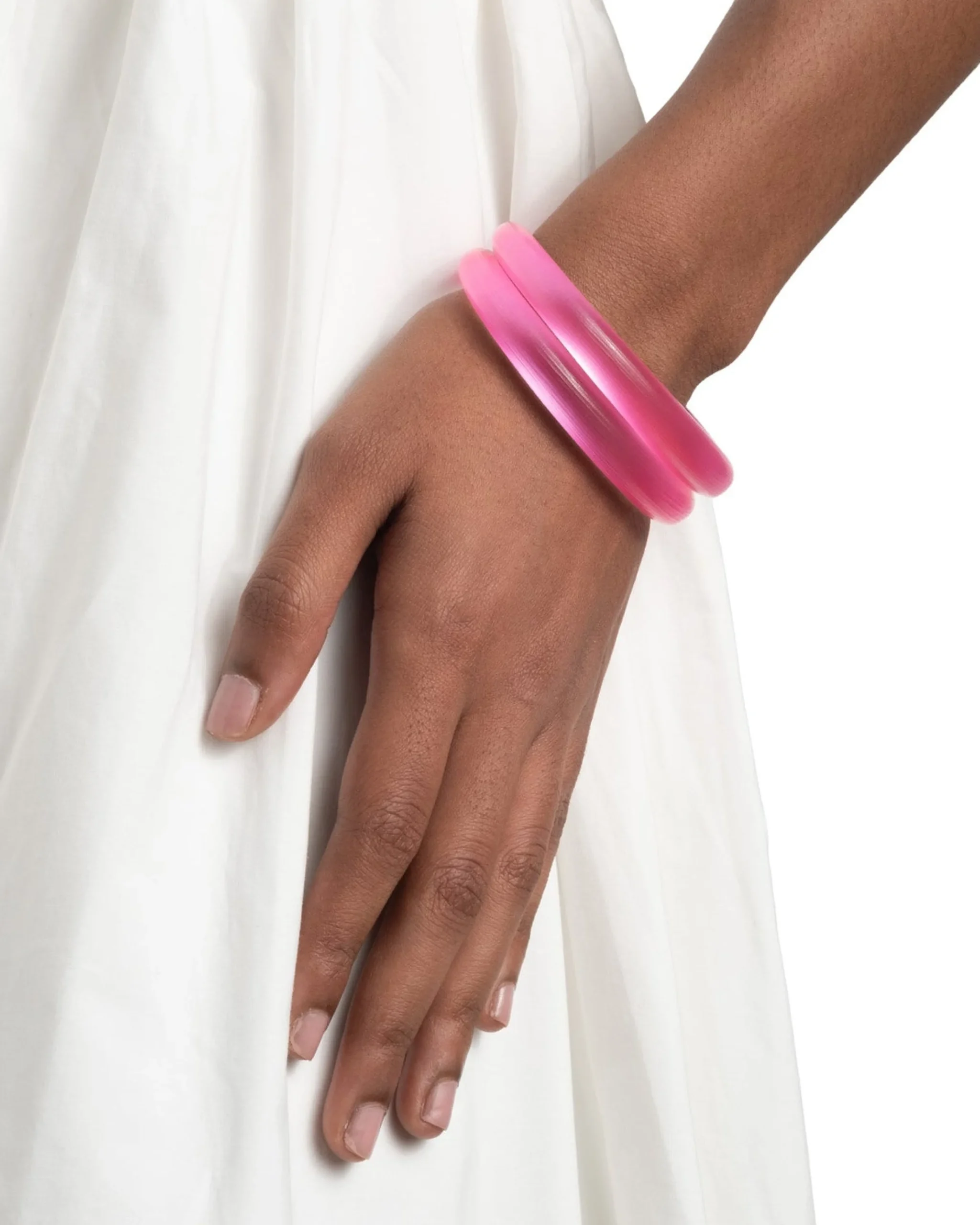 Lucite Skinny Bangle- Neon Pink