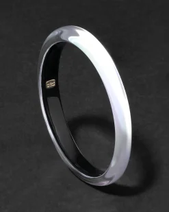 Lucite Skinny Bangle- White Opal