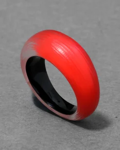 Lucite Tapered Ring- Lipstick Red