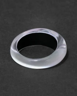 Lucite Tapered Ring- White Opal