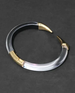 Mirrored Pyramid Brake Hinge Bracelet- White Opal