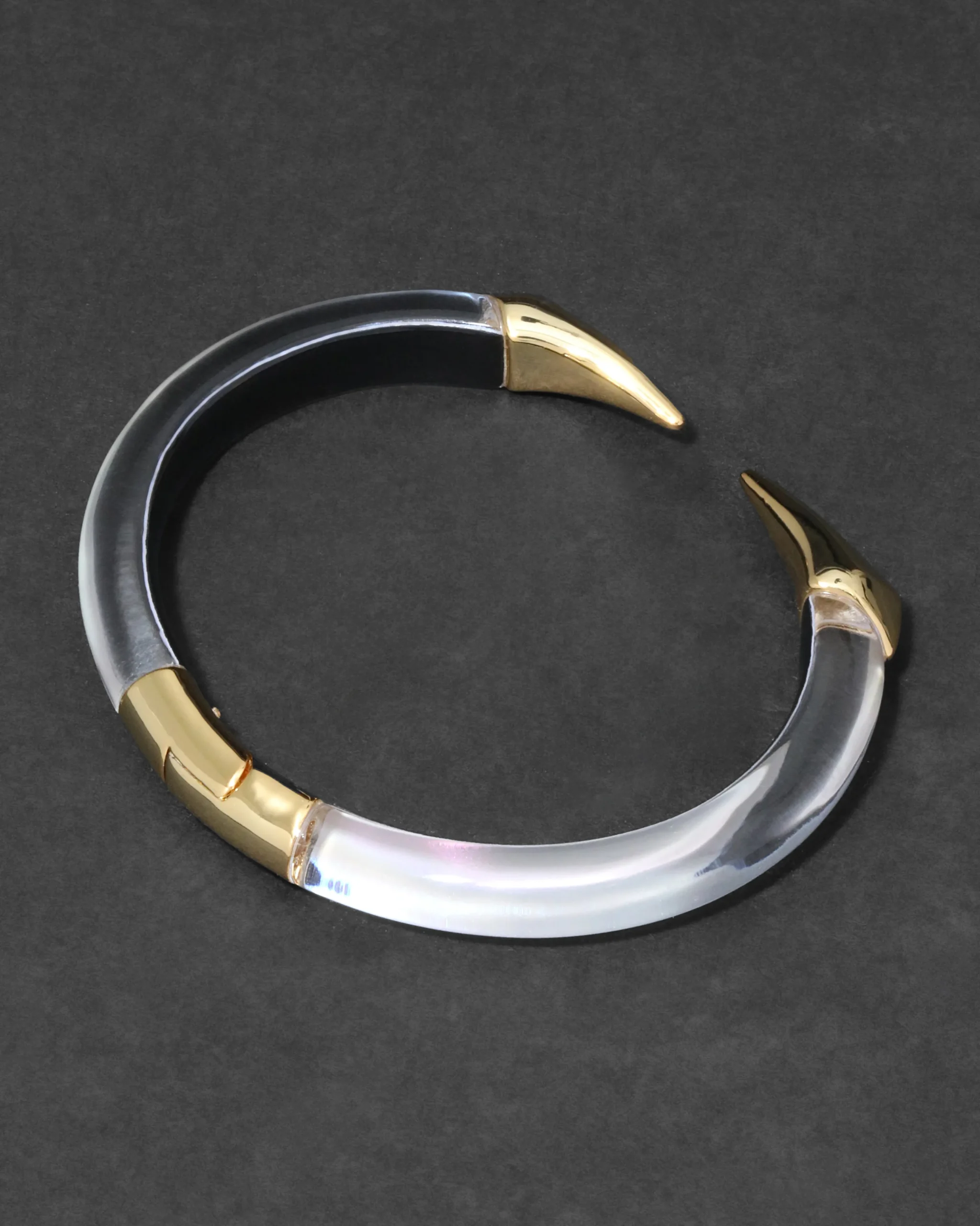 Mirrored Pyramid Brake Hinge Bracelet- White Opal