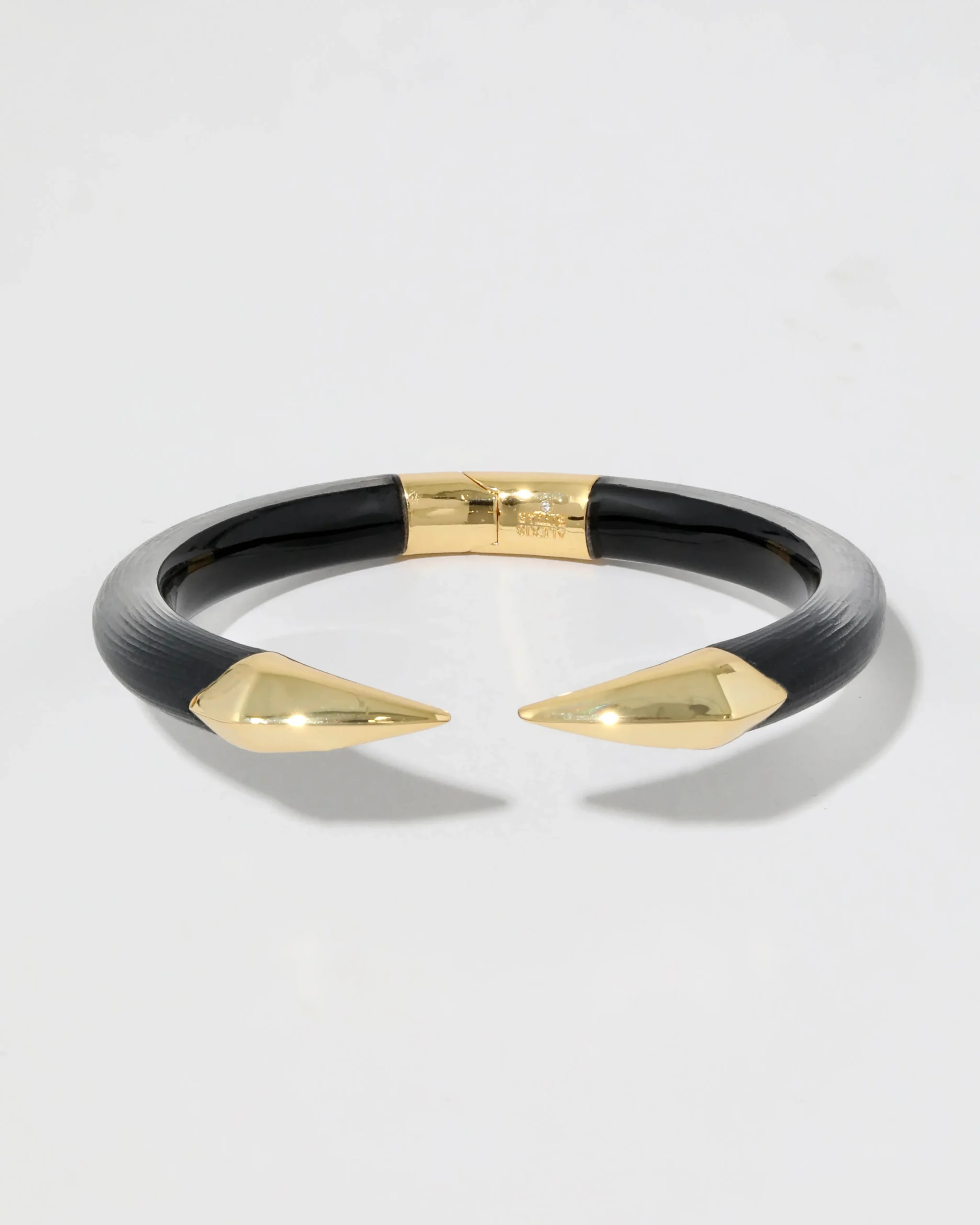 Mirrored Pyramid Lucite Brake Hinge Bracelet- Black