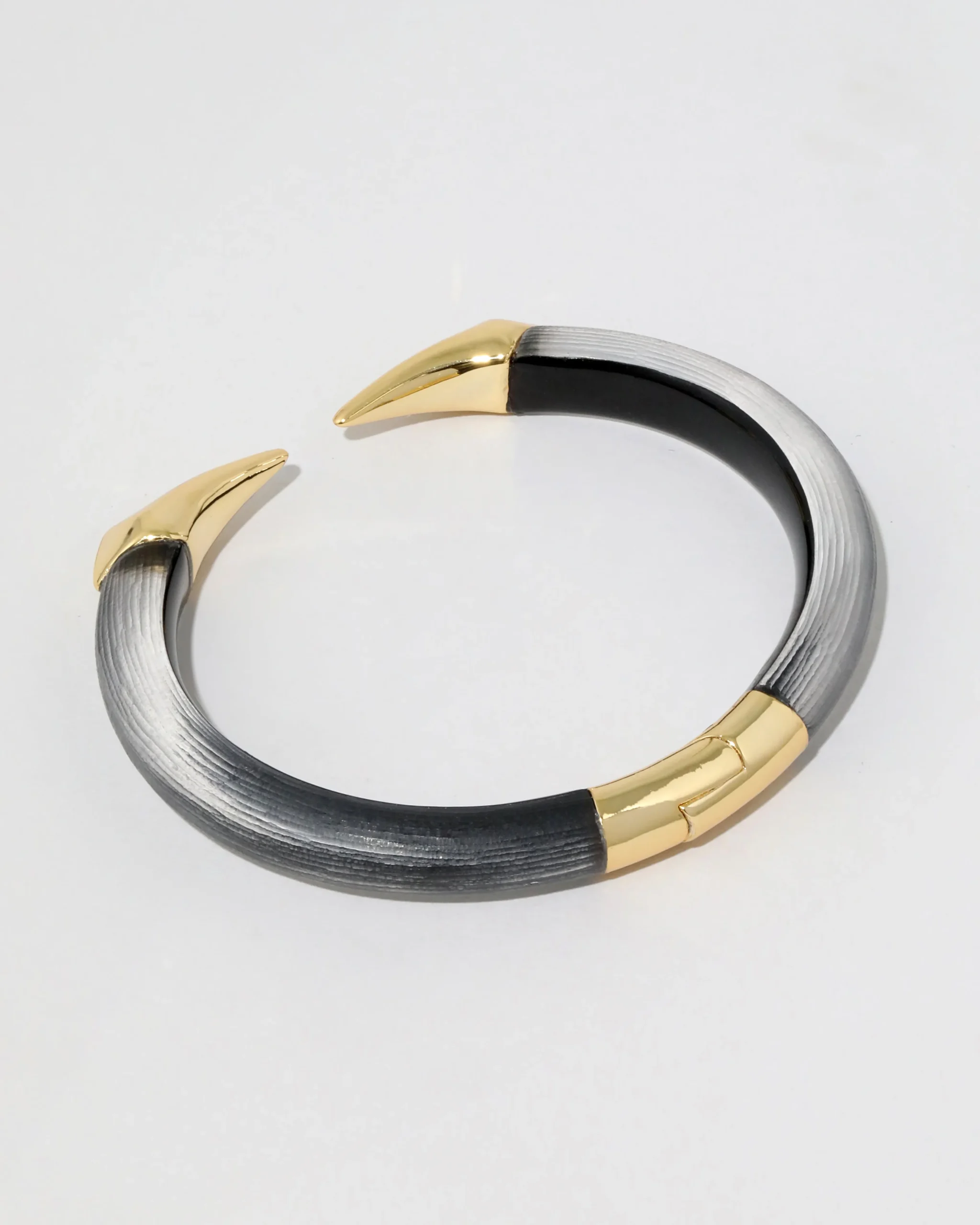 Mirrored Pyramid Lucite Brake Hinge Bracelet- Black