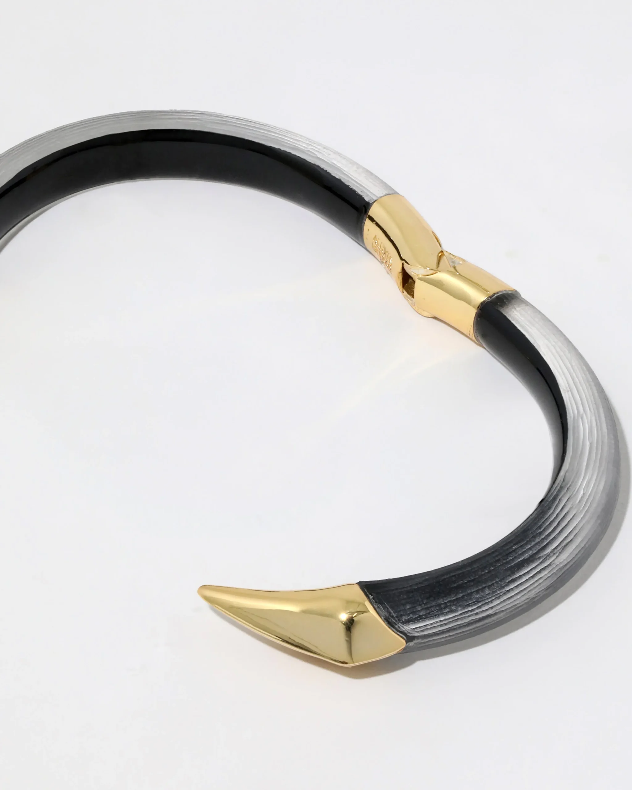 Mirrored Pyramid Lucite Brake Hinge Bracelet- Black
