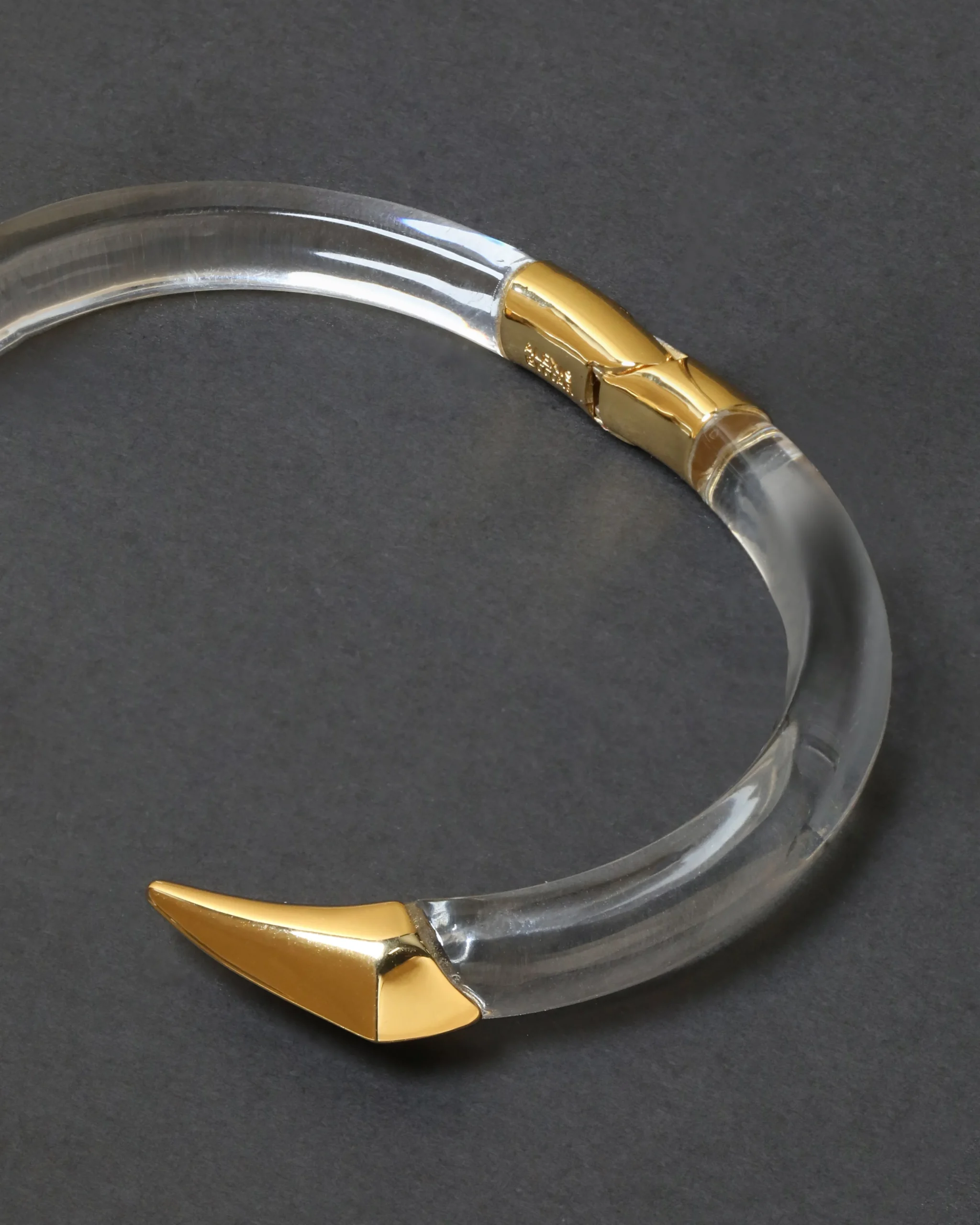 Mirrored Pyramid Lucite Brake Hinge Bracelet- Clear