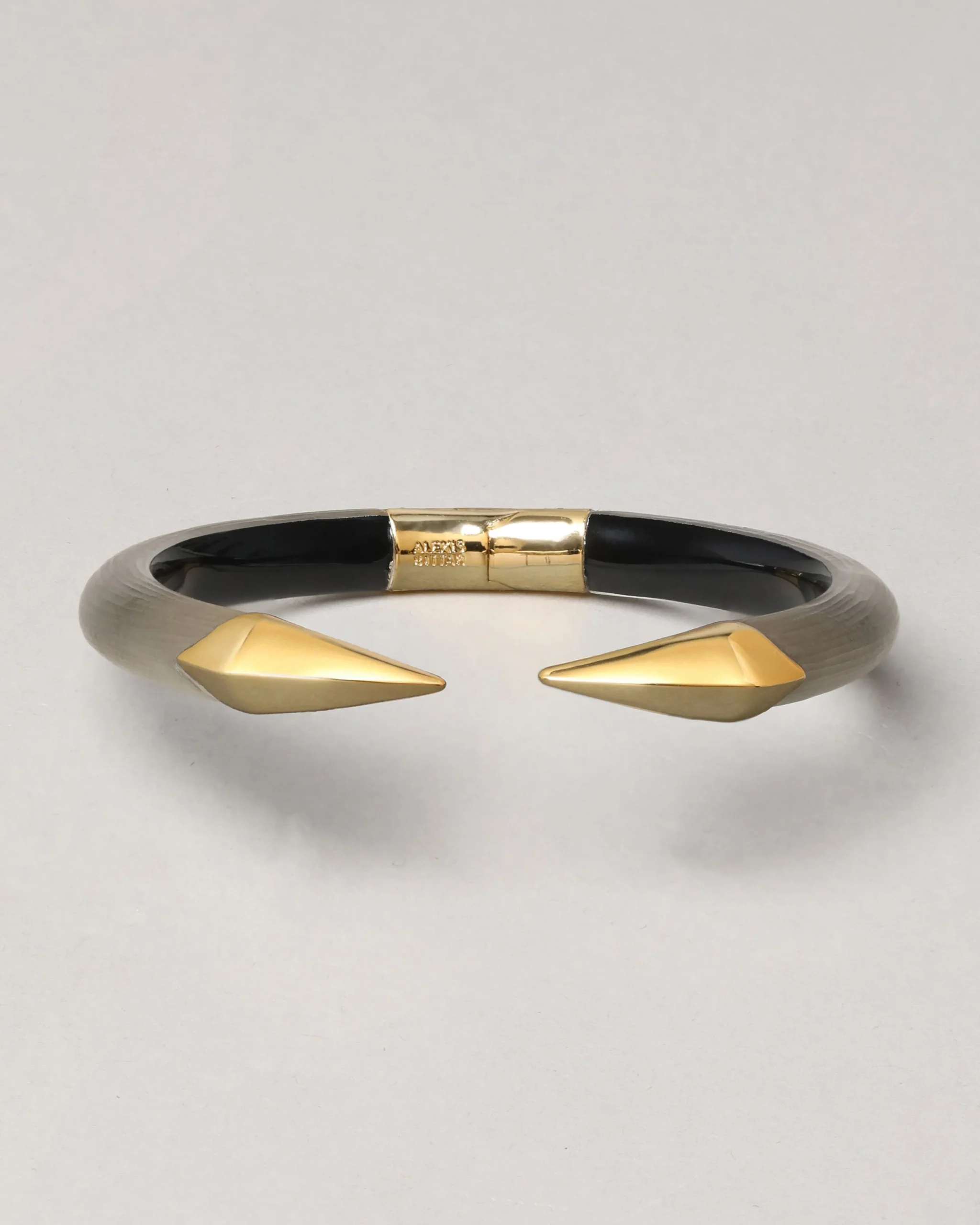 Mirrored Pyramid Lucite Brake Hinge Bracelet- Warm Grey