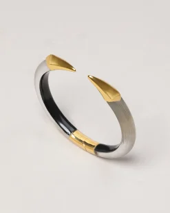 Mirrored Pyramid Lucite Brake Hinge Bracelet- Warm Grey