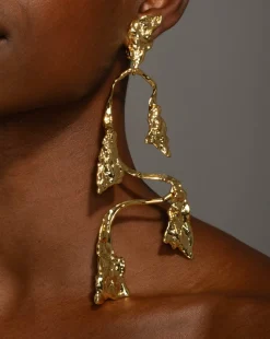 Mobile Gold Balance Clip Earring