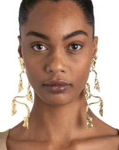 Mobile Gold Balance Clip Earring