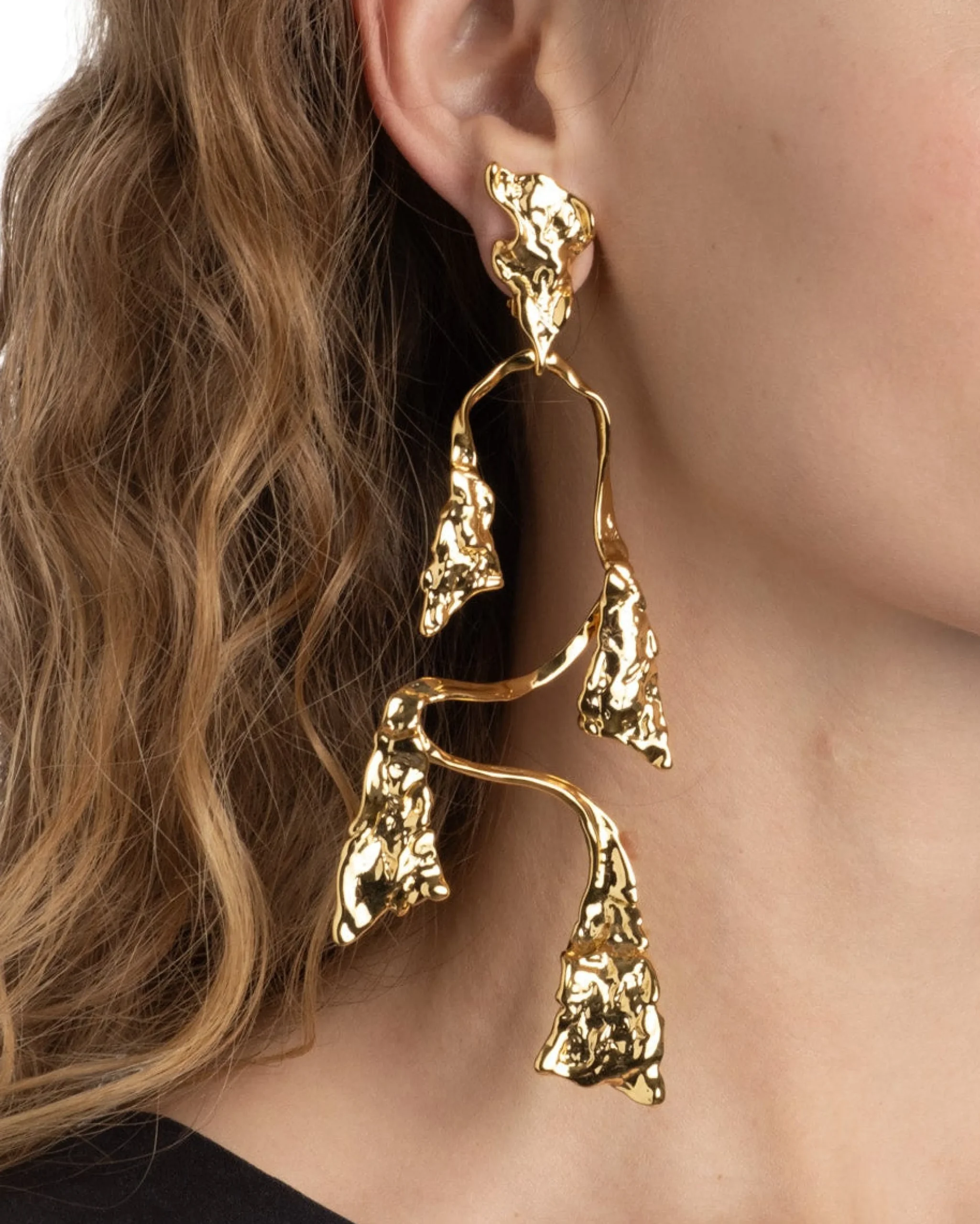 Mobile Gold Balance Clip Earring